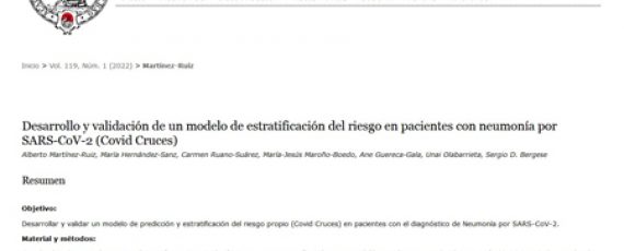 Artículo aplicación covid Cruces en Gaceta Médica de Bilbao